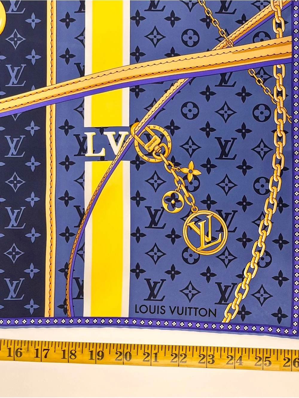 Louis Vuitton Navy & Violet Monogram Silk Scarf
